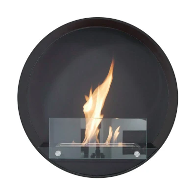 Delaware Black - Round Wall-mounted bioethanol fireplace Delaware Black - Round Wall-mounted bioethanol fireplace