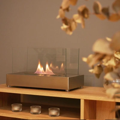 Lambeth Steel - Small Tabletop Bioethanol Fire Lambeth Steel - Small Tabletop Bioethanol Fire