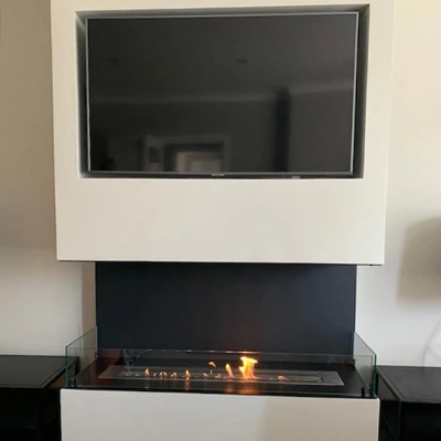 Foco Three 1200 - 3-sided buil-in built-in bio fireplace