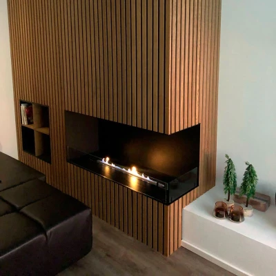 Foco Corner Right 1000 - Corner Bioethanol Fireplace Foco Corner Right 1000 - Built-in Corner Bioethanol Fireplace