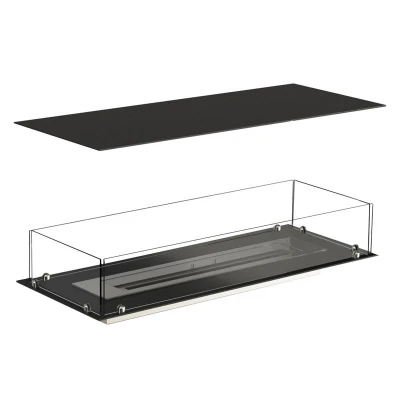 Foco Four 1000 - Sleek 4-sided bioethanol fireplace for built-in installation