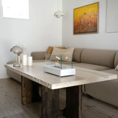 Lambeth White - Small Tabletop Bio Fireplace Lambeth White - Small Tabletop Bio Fireplace