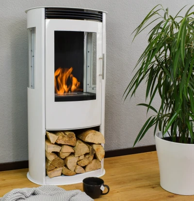 Lincoln - White bioethanol wood-burning stove Lincoln - White bioethanol wood-burning stove