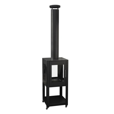 ScandiFlames Natura Garden Fireplace | Buy Now for Cozy Evenings ScandiFlames Natura Garden Fireplace - Black Bioethanol Outdoor Heater with Glass Panels and Wheels