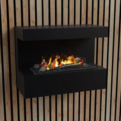 ScandiFlames Electric Steinsdal - Black Wall-Mounted Opti-myst Fireplace