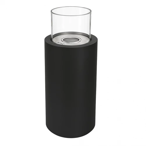 Dualis - Black - Outdoor Bioethanol Fireplace | Buy here ScandiFlames Dualis bioethanol fireplace with a black fireplace body and a cylindrical safety glass