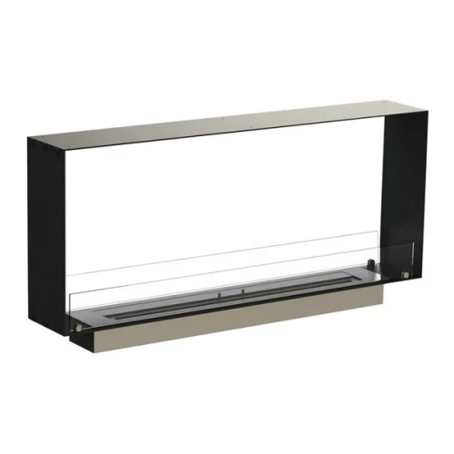 Foco Two 1200 Slim – modern built-in tunnel bioethanol fireplace with tempered glass panels