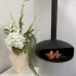 Icon Fires The ICONIC large black ceiling mounted bioethanol fireplace with a diameter of 90 cm