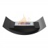 Curved bio fireplace for table