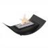 Curved bio fireplace for table