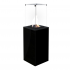 Outdoor black gas fireplace