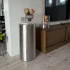 ScandiFlames Dualis bioethanol fireplace with a brushed steel fireplace body and a cylindrical safety glass