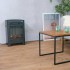 Black standing electric fireplace