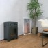 Black standing electric fireplace