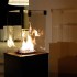 Outdoor black gas fireplace