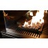 Outdoor black gas fireplace