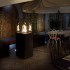 Outdoor black gas fireplace