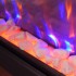 Long electric fireplace wall