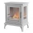 ScandiFlames Nashville - Freestanding bioethanol fireplace in wood burning stove design and white finish
