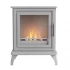 ScandiFlames Nashville - Freestanding bioethanol fireplace in wood burning stove design and white finish