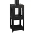 ScandiFlames Natura Garden Fireplace - Black Bioethanol Outdoor Heater with Glass Panels and Wheels
