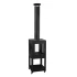 ScandiFlames Natura Garden Fireplace - Black Bioethanol Outdoor Heater with Glass Panels and Wheels